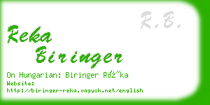 reka biringer business card